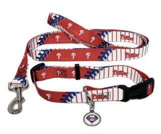 Philadelphia Philles Dog Leash Collar and ID Tag Set Size Med