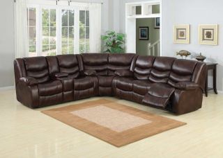 Traditional Modern Sectional Recliner Leather Sofa set, AC PUL S1