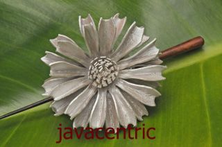 Handmade leather FLOWER Hair Pin Barrette Clip Clasp Slide painted new