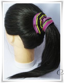 Hair Tie Ponytail Holder Thai Style Hair Band Top and Bottom Two