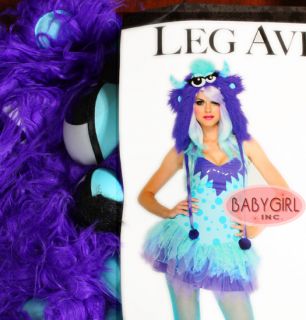Leg Avenue 2 PC Polka Dotty Monster Halloween Costume Free Blue