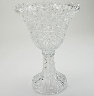 Towle 24% Lead Crystal Centerpiece Pinstar Pattern 14 Tall