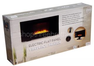 Electric Flat Panel Wall Mount Fireplace Heater Free Stand LED Flame