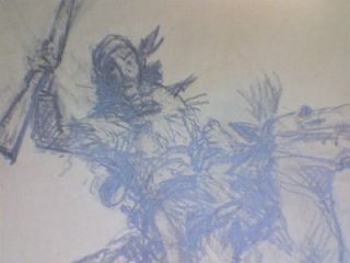 Leal Mack Original Pencil Drawing Mountain Man