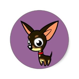 Cartoon Chihuahua (black & tan) Stickers