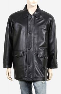 Mens Handmade Lambskin Black Leather Jacket Coat M L XL