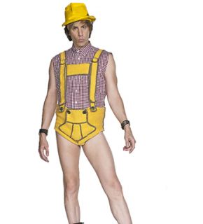 Bruno Yellow Lederhosen Adult Halloween Costume