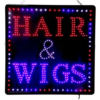 New Large LED Hair Wigs Business Motion Sign 23 5x23 5 U s A Seller
