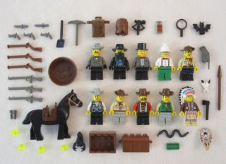 10 Lego Cowboy Indian Minifig Lot Wild West Figure