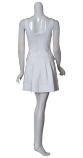Nanette Lepore Crisp Textured White Cotton Dress 2 New