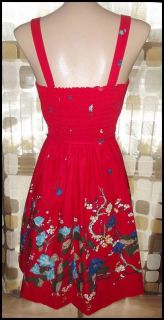 Vintage 70s 50s Pin Up Sweetheart Sun Dress Red Rockabilly Swing 10 s