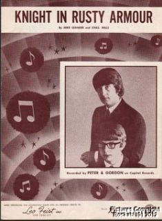 1966 Peter Gordon Rock Sheet Music Knight in Rusty Armour