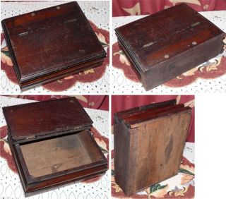 Antique Hand Crafted Wood Letterbox Letter Box