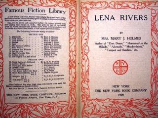 LENA RIVERS By Mrs. Mary J. Holmes 1909 Hardcover The New York Book