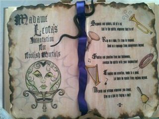 Haunted house mansion Madame Leota SEANCE spell incantation book prop