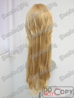 Long Golden Blonde Layer Straight Wavy Ponyail Vocaloid Len