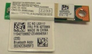 IBM Lenovo ThinkPad X200s T400 T500 X201 W500 Bluetooth Card Module