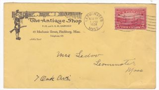 Leominster MA 1934 The Antique Shop Advertising Cover