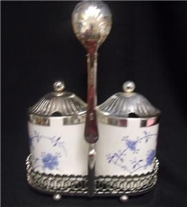Leonard of Staffordshire Silver Plated Caddy Jam Pots