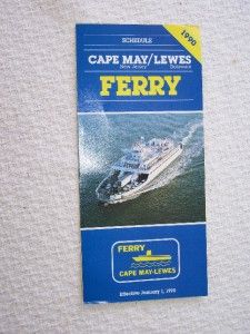 1990 Cape May Lewes Ferry Schedule NJ De