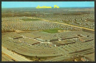 Aerial View of Levittown PA Postcard 1950s