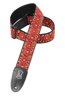 Levys Red Classic Asian Jacquard Weave Guitar Bass Strap M8AS Red New