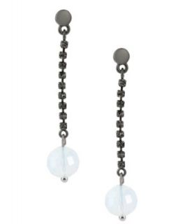 Kenneth Cole New York Earrings, Hematite Tone Opal Colored Glass Bead