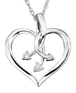 14k White Gold Pendant, Diamond Wild Heart (1/10 ct. t.w.)   Necklaces