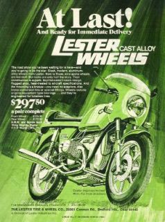 Lester Wheel Ad Features BMW R90S 900 Motorcycle 1975