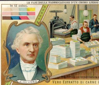 LIEBIG Victorian Advertising Trade Card J. von Liebig portrait in