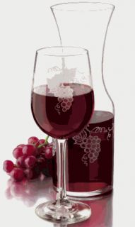 Libbey Glass Tuscan Grapevine Decanter Wine Glasses Set