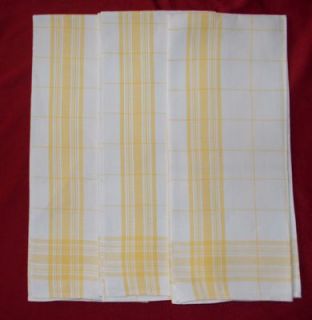 Irish Linen Kitchen Dish Towels Unused Liddell Yellow Pristine