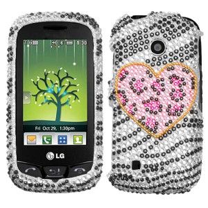 Leopard Crystal BLING Hard Case Phone Cover for LG Cosmos Touch VN270