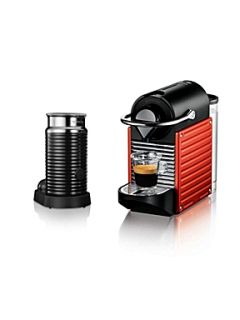 Krups Pixie Red Nespresso Coffee Machine + Aeroccino   