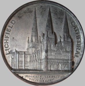 Lichfield Cathedral Medal 1840s by J Davis High Grade