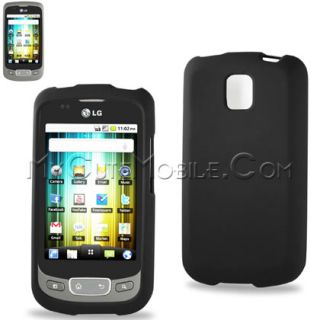Mobile LG Optimus T P509 Case Black Rubberized Cover