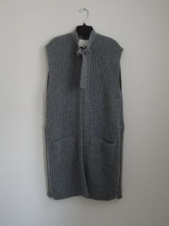 New 3 1 Phillip Lim Grey Wool Sleeveless Long Cardigan Small S