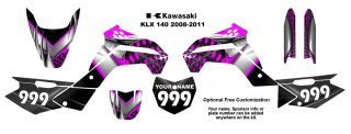 Kawasaki KLX 140 2008 11 MX Bike Decal Kit 7777 Hot Pink