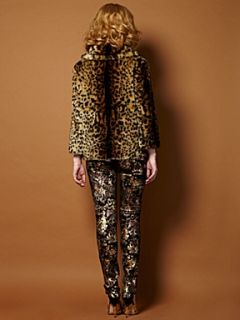 Biba Short tiger printed faux fur coat Multi Coloured   