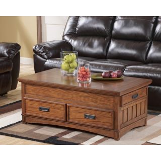 Cross Island Rect Storage Lift Top Wood Cocktail Coffee Table