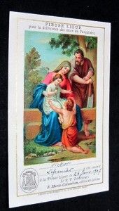 The Saint Family The Holy Ligue Official Card Gold Print 1900s