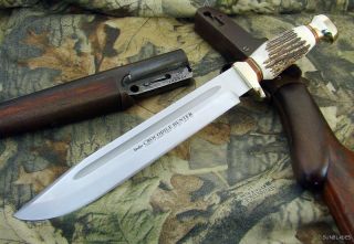 Linder Knives Knife Custom Bowie Stag RARE Crocodile Hunter Hunting
