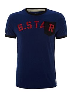 G Star Crew neck matador printed front T shirt Blue   
