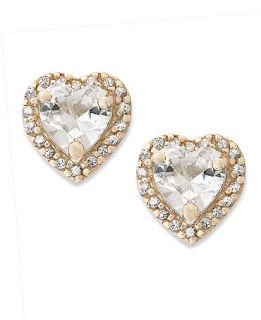 Brilliant 18k Gold Over Sterling Silver Earrings, Cubic Zirconia