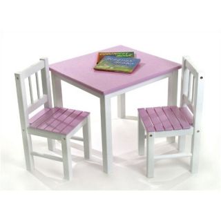 Lipper International Kids Table and Chair Set in Pink and White 513pk