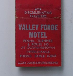 1940s Valley Forge Motel Matchbook Lionville Eagle PA