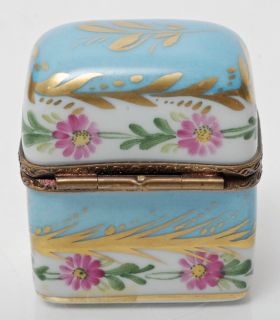 Set of Four Hand Painted Limoges Porcelain Trinket Boxes Excellent