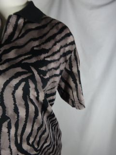 Linda Lundstrom M Medium Zebra Animal Print Shift Dress Stretch Cotton