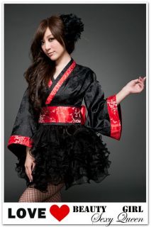 Sexy Brocade Geisha Kimono Costume w Tutu Skirt BT732