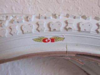 RARE White GT Made GT Freestly Tires Old School BMX Dyno 20 x 1 75